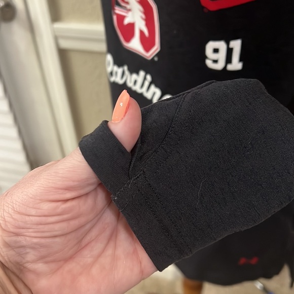 Stanford long sleeve tee Under Armour size small loose turtleneck w drawstring - Picture 6 of 8